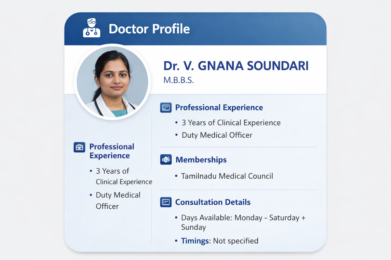 Dr. V. Gnana Soundari digital card